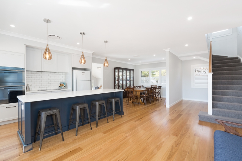 first floor addition kitchen with island jannali